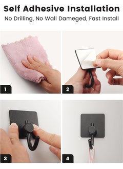 Generic Self Adhesive Hooks,Heavy Duty Stick On Wall and Door Hooks for Hanging,Towel Hooks for Coat/Robe/Towels Stick on Bathroom/Kitchen/Room, 4 Pack  - Image 4