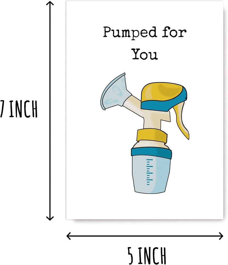 KrysDesigns Pumped For You Baby Card  Baby Girl Boy Greeting Card  Neutral Baby Card  Funny Pregnancy Card  Funny Mothers Day Card For First Time Mom - Image 3
