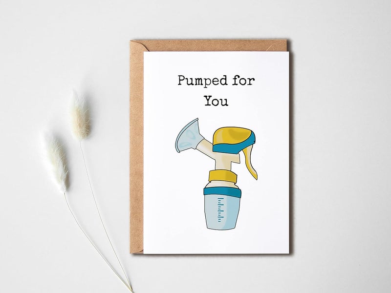 KrysDesigns Pumped For You Baby Card  Baby Girl Boy Greeting Card  Neutral Baby Card  Funny Pregnancy Card  Funny Mothers Day Card For First Time Mom - Image 4