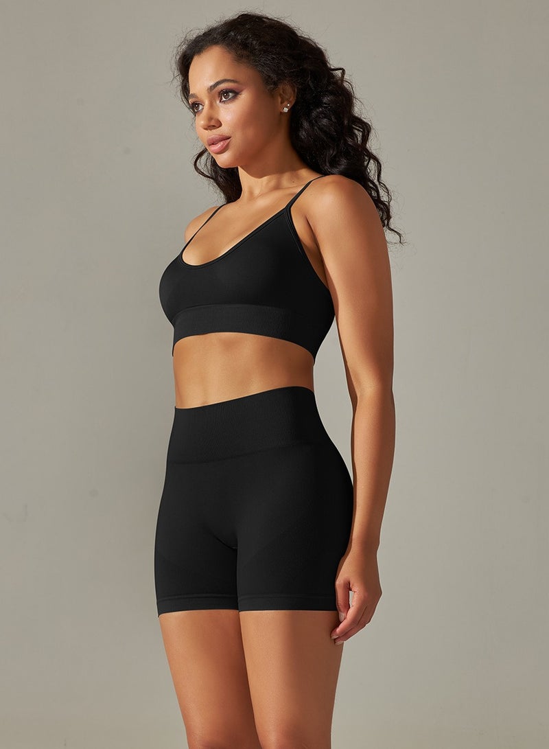 Loquat Yoga Tight Fitting Stretch Soft Sets Black - Image 2