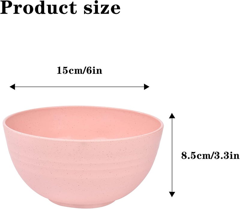 Lnrkai 5 PCS Pink Cereal Bowls 24 OZ Unbreakable Wheat Straw Bowls Injection Molded Polypropylene PP Modern Style Round 59 x 31 Inches Dishwasher  Microwave Safe - Image 2