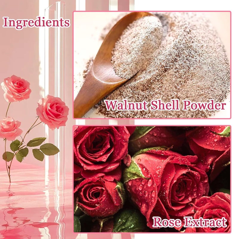XMXueMei Rose Body Exfoliator Deep Cleaning Exfoliating Body Scrub Moisturizing Nourishing Salt Rose Body Scrub 350 g - Image 4