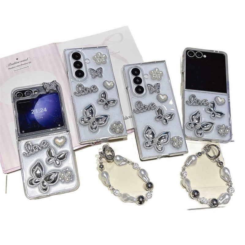 Protective Case | Butterfly | Acrylic | Love Pearl Butterfly | Drop Protection | Shockproof Cover for Samsung Galaxy Z Fold 6 - Image 2