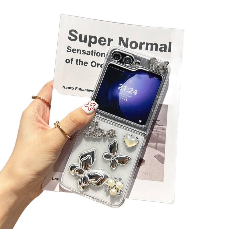 Protective Case | Butterfly | Acrylic | Love Pearl Butterfly | Drop Protection | Shockproof Cover for Samsung Galaxy Z Fold 6 - Image 3
