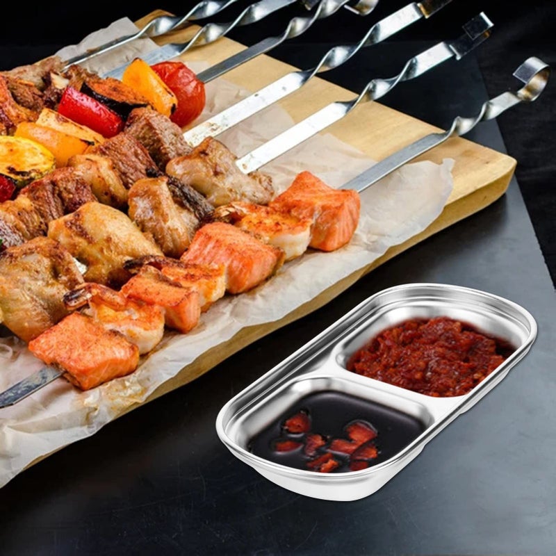 Stainless Steel Seasoning Dish 3 Piece Set 6.1 Inch Sauce Bowls for Dipping - Image 4