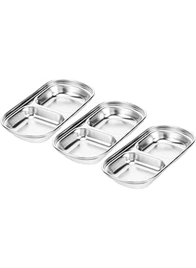 Stainless Steel Seasoning Dish 3 Piece Set 6.1 Inch Sauce Bowls for Dipping - Image 1