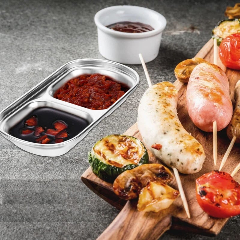 Stainless Steel Seasoning Dish 3 Piece Set 6.1 Inch Sauce Bowls for Dipping - Image 5