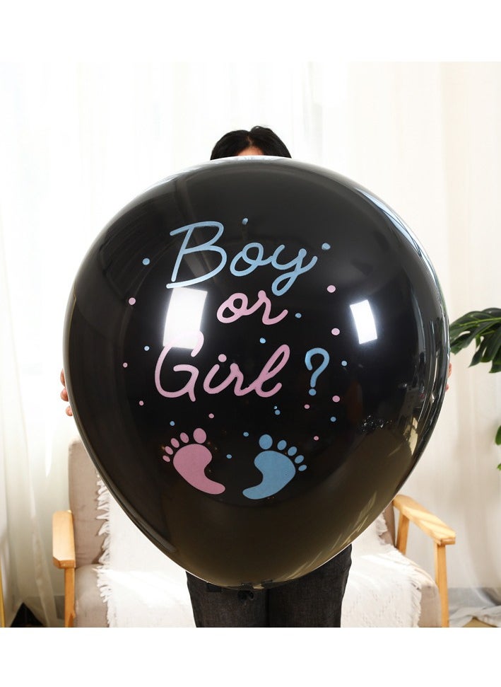 RTYY - Baby Gender Reveal Balloon Big Black Balloons with Pink and Blue Confetti Packs for Boy or Girl Baby Shower Gender Reveal Party Supplies Decoration Kit - Image 1