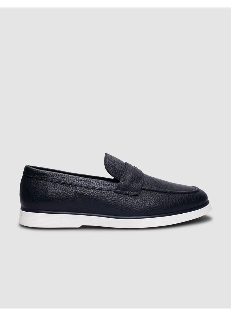 كاباني 100% Genuine Leather Navy Blue Men's Casual Shoes