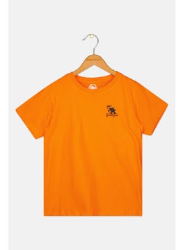 Gotcha Kids Boy Crew Neck Short Sleeve Brand Logo T-Shirts, Orange Combo  - Image 1