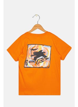 Gotcha Kids Boy Crew Neck Short Sleeve Brand Logo T-Shirts, Orange Combo  - Image 2