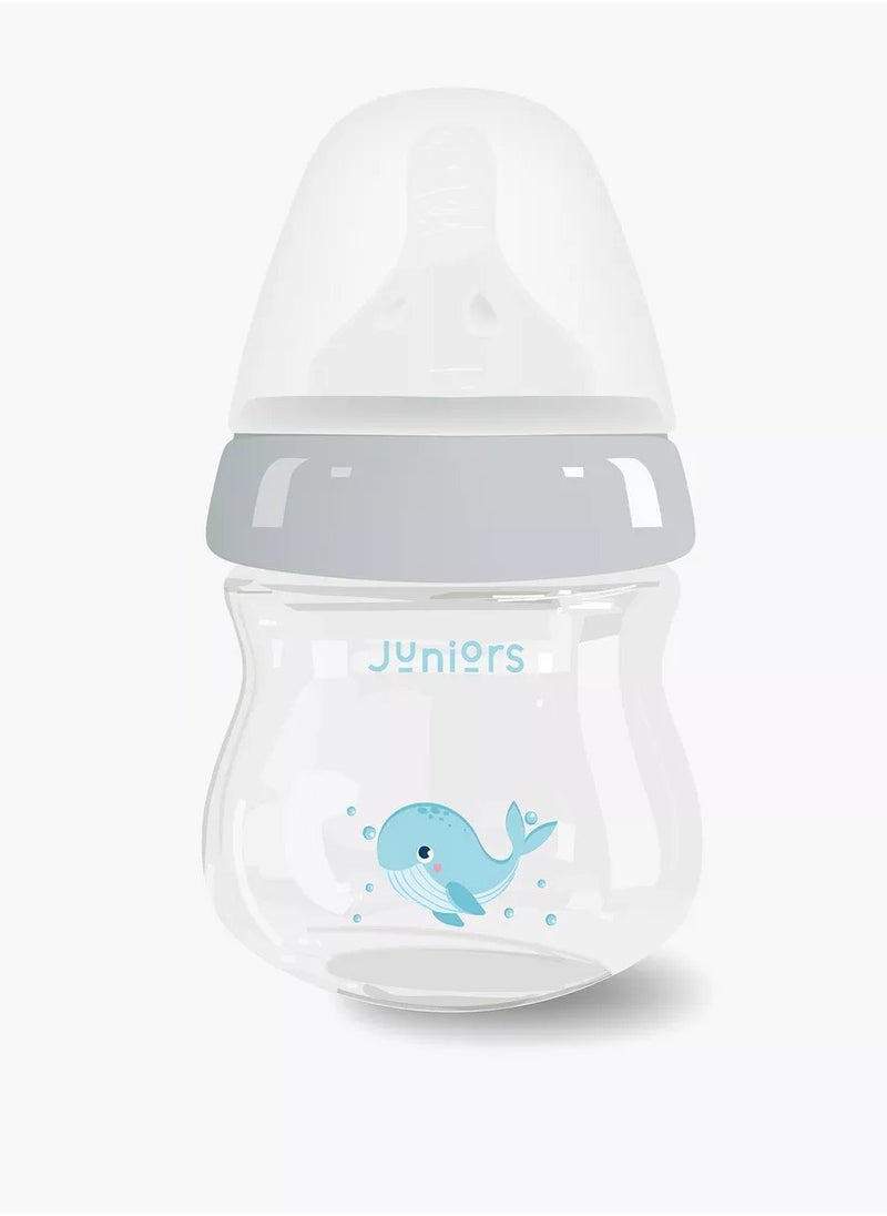JUNIORS Just Like Nature 90 ML Feeding Bottle With Anti Colic Teat Grey  - Image 1