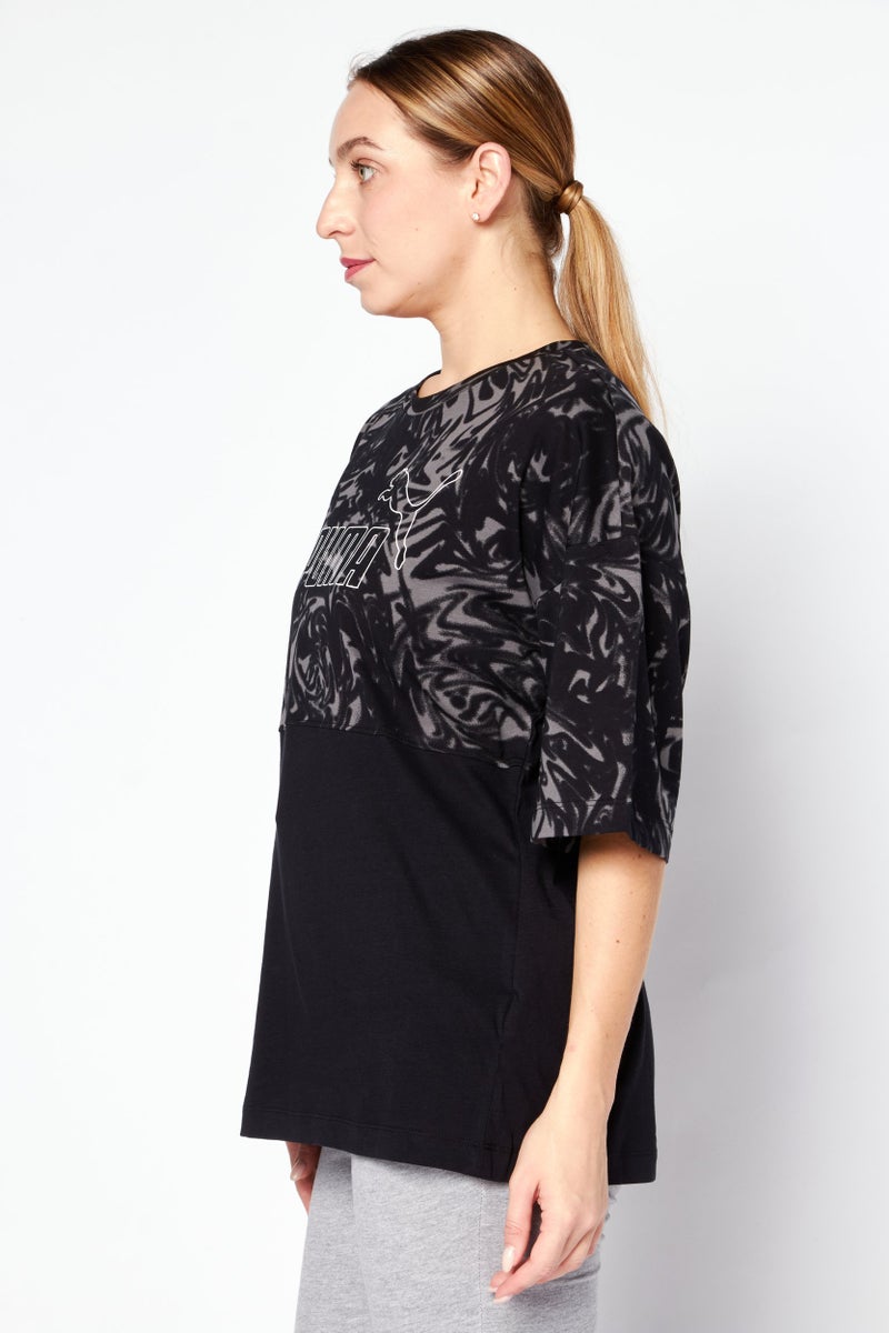 PUMA Women Sportswear Fit Brand Logo Training T-Shirt , Black - Image 3