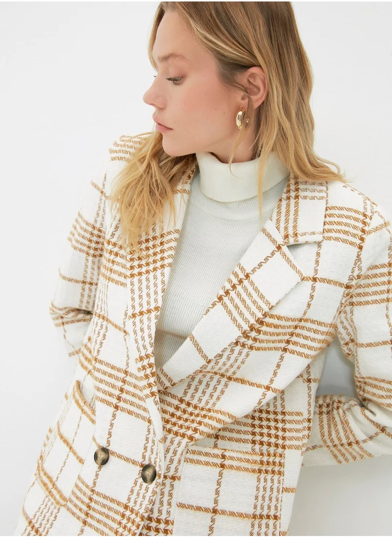 trendyol Checked Button Down Jacket