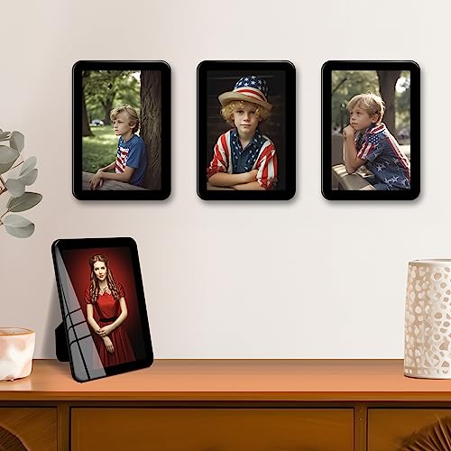 Bluesun Black 4x6 Picture Frames 3 Packs,Real Glass frames, can be Horizontal and Vertical, Matted for wall and tabletop Decor (4x6 3 Pack, Black) - Image 4