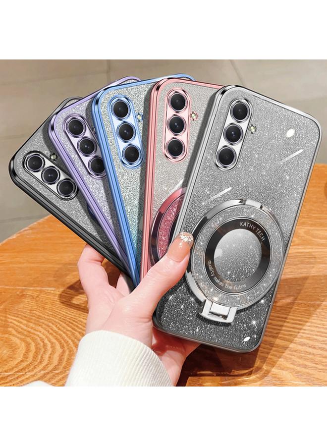 اس-توب جراب لهاتف Samsung Galaxy A54 5G، جراب دائري من مادة TPU بحامل لامع متدرج مطلي - Image 2