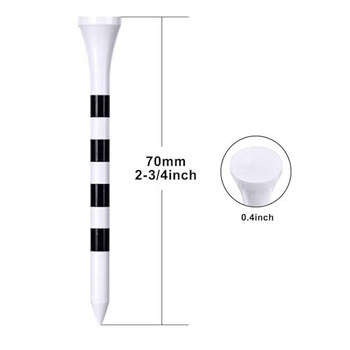 Zivisk Wooden Golf Tees 2-3/4" 100 Count 70mm White - Image 2