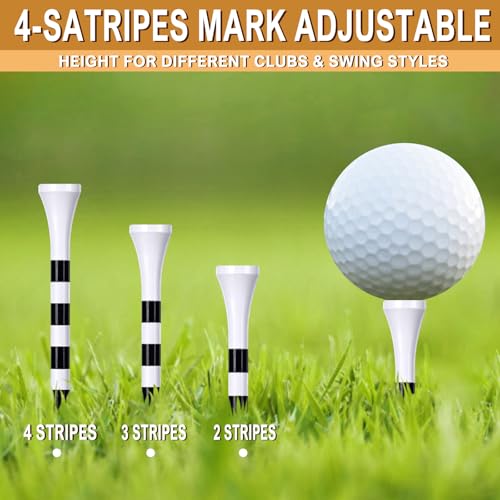 Zivisk Wooden Golf Tees 2-3/4" 100 Count 70mm White - Image 5