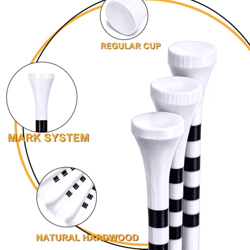 Zivisk Wooden Golf Tees 2-3/4" 100 Count 70mm White - Image 4