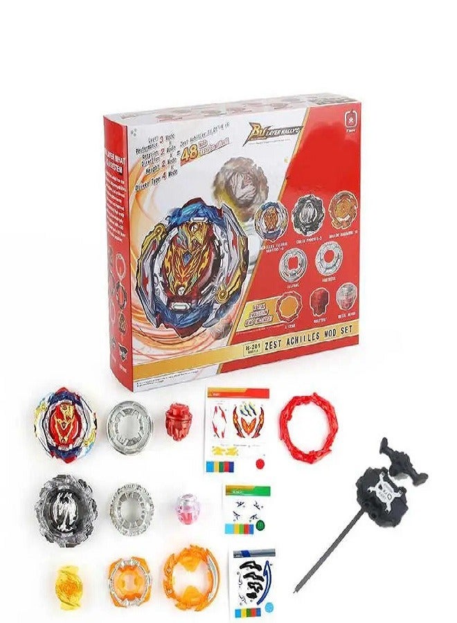 String Launcher kits - B-201 zest achilles mod | Spinning Top Set with Sparkling String Launcher (Color golden yellow)  - Image 1