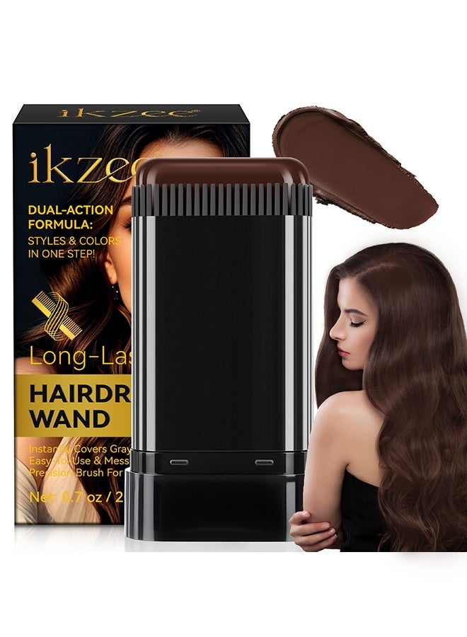 IKZEE Long - Lasting Hairdressing Wand, Disposable Hair Color Stick Advanced Non Irritating and Smudge Proof Formula Quick Root and Sideburn Touch Up Hair Color Stick 03# Dark Brown 20g - Image 1