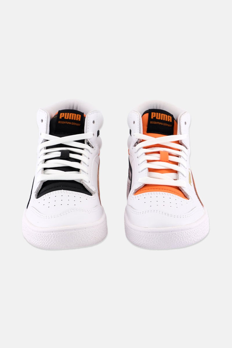 PUMA Kids Boy Ralph Sampson Mid Lace Up Outdoor Shoes, White - Image 3