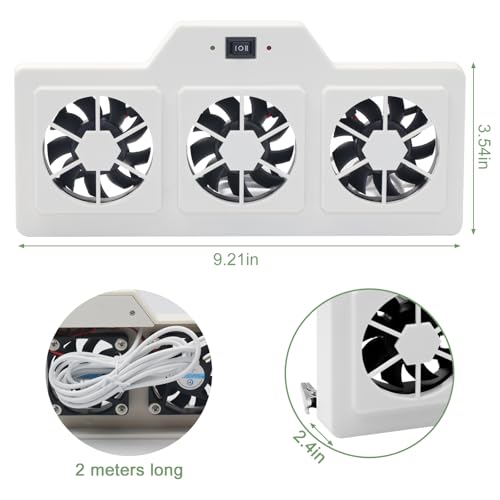 FBULWSEC 12V RV Refrigerator Cooling Fan RV Fridge Evaporator Fin Fan with Three 2.5" Powered Fans, Adjustable Speed, Prevents Ice, Optional Remote Control, High Airflow, Quiet Operation - Image 3