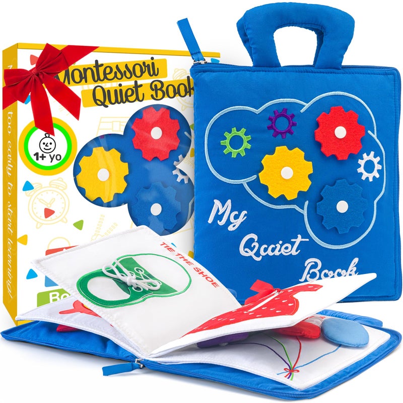 deMoca Busy Book for Toddlers 1-3 - Airplane Toys for Toddlers 1-3, My Quiet Book Montessori Toys for 1 Year Old with Kids Plane Activities, Activity Busy Board, for Boys & Girls - Image 1