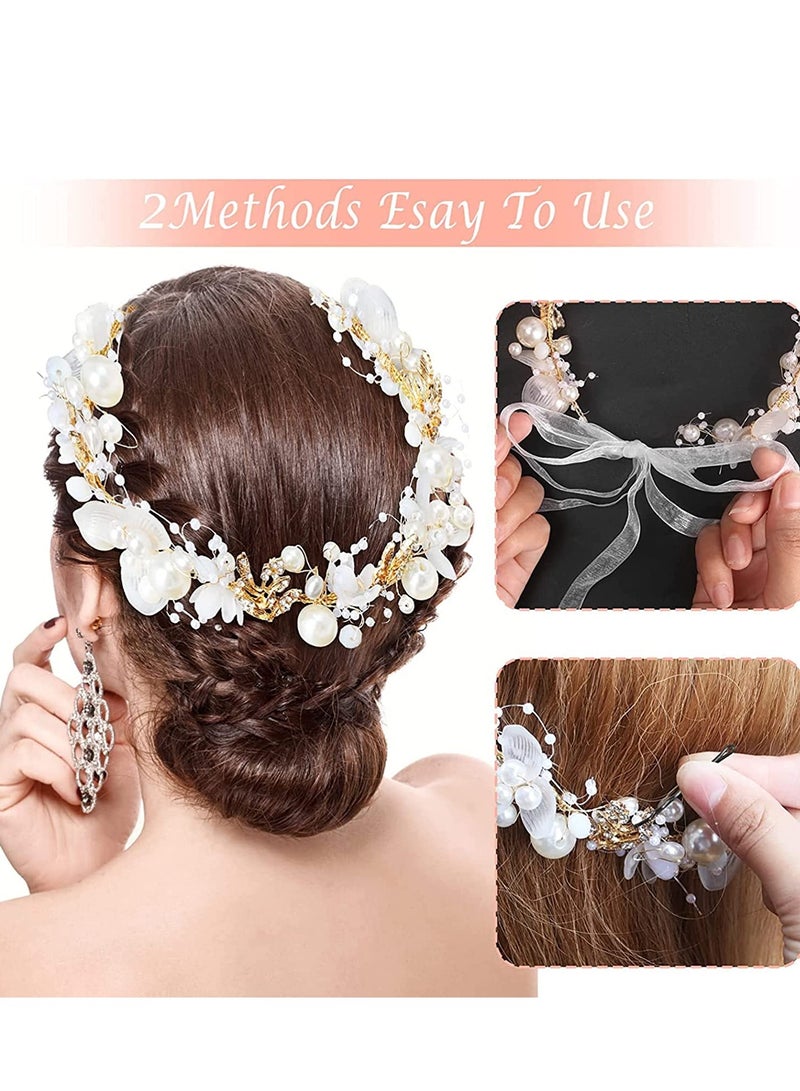 Loquat Crystal Pearl Bridal Headband Crown Flower For Girl Hair Accessories Headpiece Pins Bracelet Party Birthday - Image 5