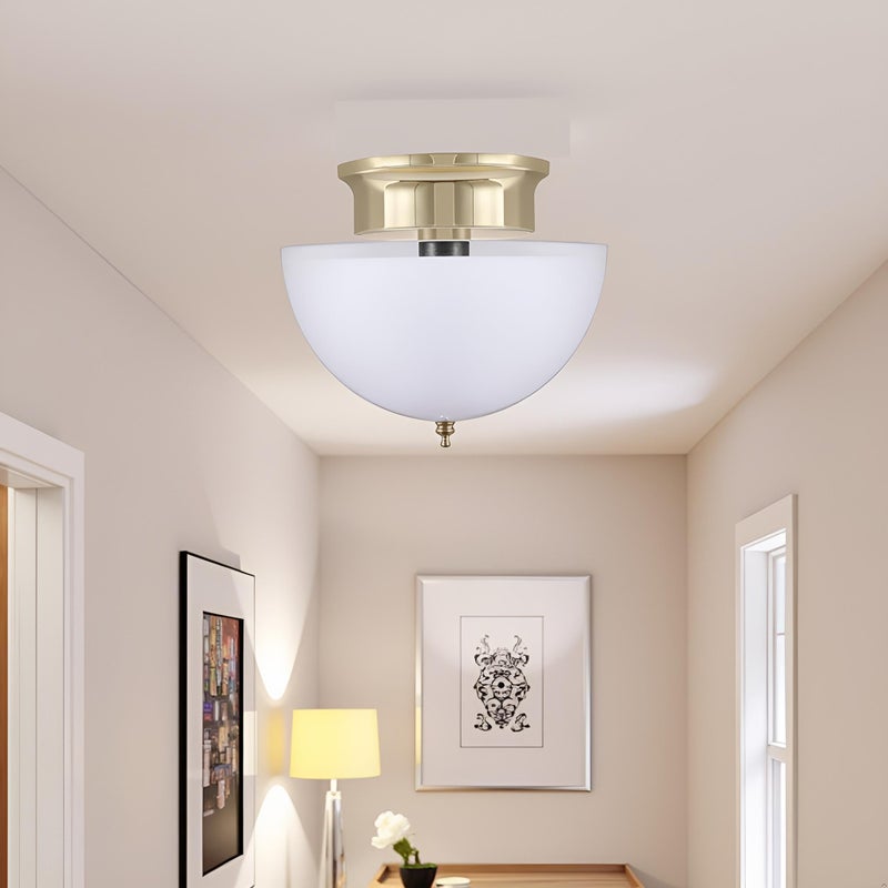 Aspen Creative 28008-15-2, Clip-on Dome Shade for A-Type Bulb Indoor Location Light Fixtures/White Finish, 7 5/8" Diameter x 4" Height, 2 Pack - Image 5