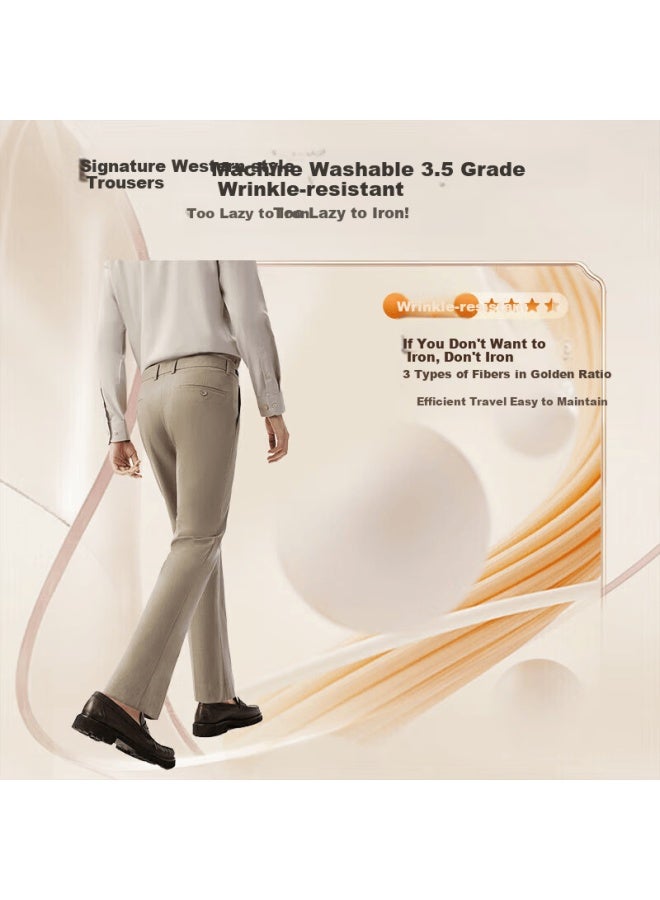 Hodo Men's Dress Pants, Level 3.5, Wrinkle-free, Machine Washable, Signature Pleated Elastic Waist Dress Pants - Image 1