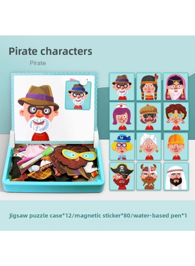 Children's Magnetic Puzzle Toy 2-3-4-5 Years Old Boys And Girls Baby Early Education Children's Intelligence-Color:Pirate Characters - Image 1