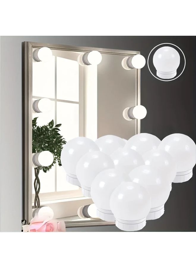 10 Pcs LED Makeup Mirror Light Bulb USB Wall Lamp 12V Dimmable Rotating Storage Wire - Image 1