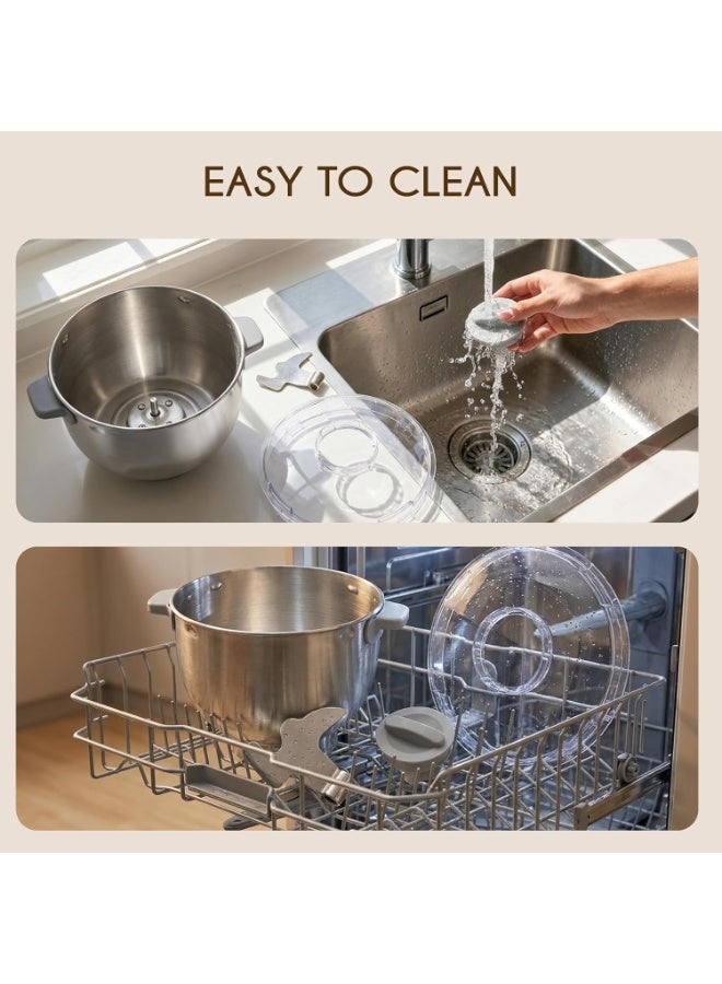 M.A&F's 5L Dough Mixer with Timer&Ferment,Electric Dough Stand Maker for Bread&Pizza Dough,Dough Kneader Machine 304 Stainless Steel Blender,Bread Dough With Add water/seasoning with Top Small Window - Image 4