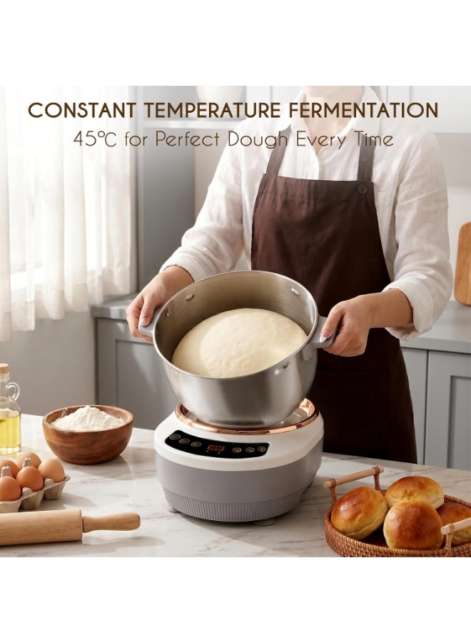 M.A&F's 5L Dough Mixer with Timer&Ferment,Electric Dough Stand Maker for Bread&Pizza Dough,Dough Kneader Machine 304 Stainless Steel Blender,Bread Dough With Add water/seasoning with Top Small Window - Image 2