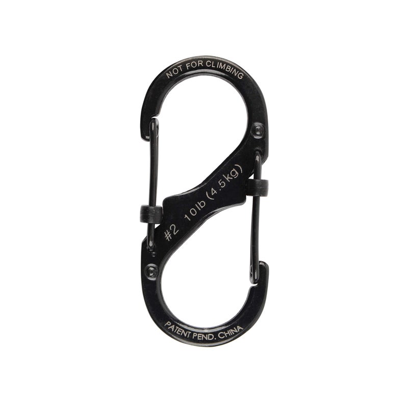 Nite Ize LSB2-01-R3 S-Biner SlideLock Dual Carabiner Locking Gates Stainless Steel Size #2 Black, Stainless - Image 3