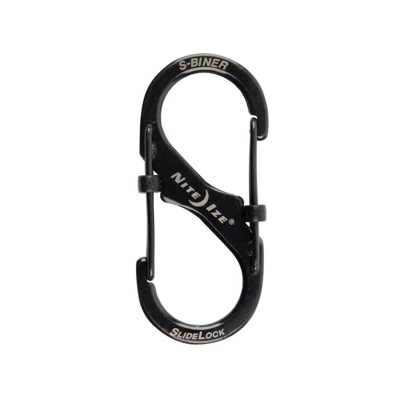 Nite Ize LSB2-01-R3 S-Biner SlideLock Dual Carabiner Locking Gates Stainless Steel Size #2 Black, Stainless - Image 2