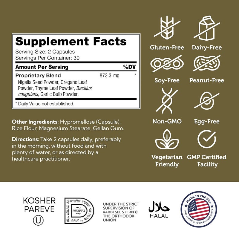 Zahler  CandAid Cleanse Digestive Health Supplement with Probiotics for Women  Men  Daily Adults Men  Women Probiotic for Gut Health  Overgrowth  Kosher 60 Capsules - Image 5