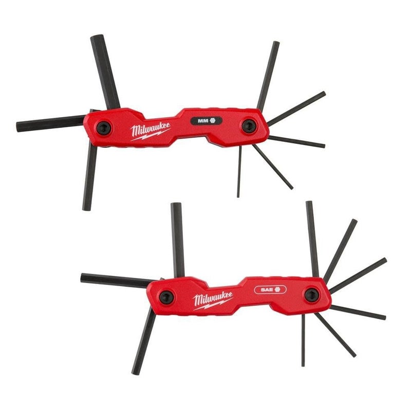 Milwaukee Electric - 17-Key Folding HEX Key Sets - SAE/Metric - Image 1
