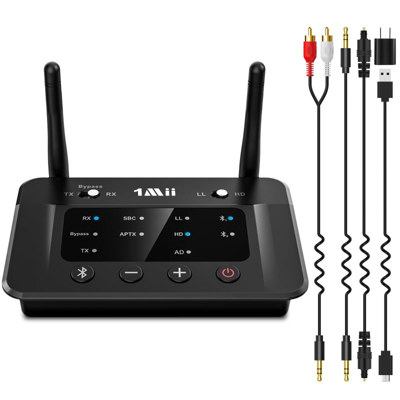 1Mii B03 Bluetooth 53 Transmitter Receiver for TV Home Stereo BT Headphones aptX Low LatencyAdaptiveHD Bluetooth Audio Adapter Splitter for Wired Wireless Optical RCA AUX 35mm InputsOutputs - Image 2