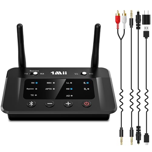1Mii B03 Bluetooth 53 Transmitter Receiver for TV Home Stereo BT Headphones aptX Low LatencyAdaptiveHD Bluetooth Audio Adapter Splitter for Wired Wireless Optical RCA AUX 35mm InputsOutputs - Image 1