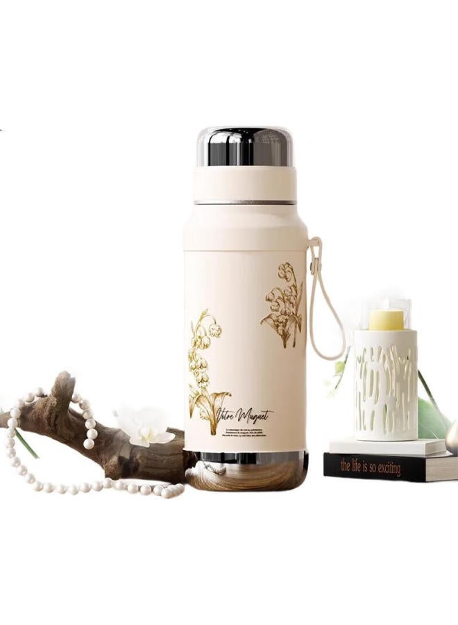 Vanow Insulated Mug For Women, Tea Infuser, Large Capacity, Stylish Ceramic Inner, Portable Water Bottle, Graduation Gift For Teachers - Image 1