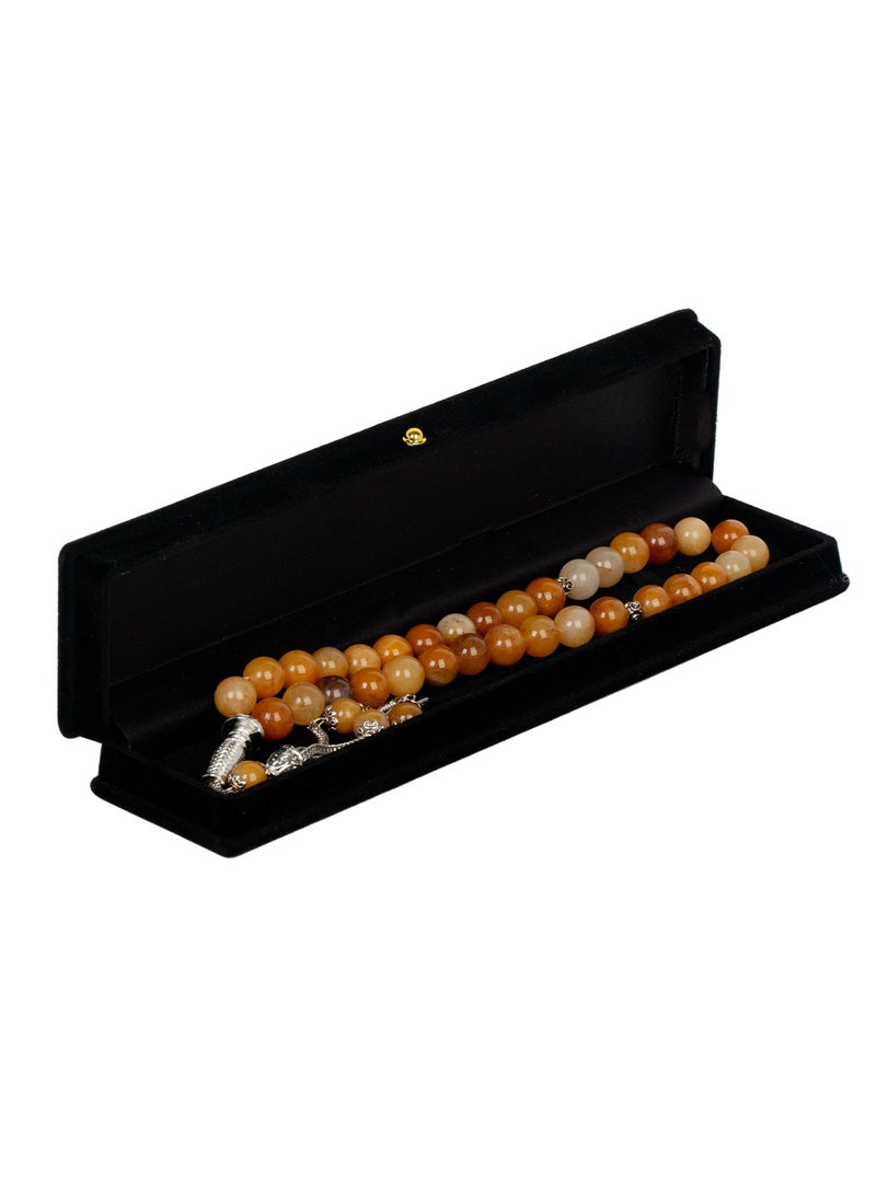 RS - Rosary of distinctive yellow jade stone 10ml - Image 1