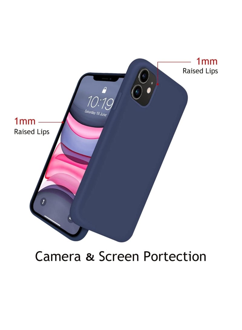 متوافق مع جراب iPhone 11 Pro Max (6.5 بوصة) ، جراب سيليكون سائل ، غطاء واقٍ لكامل الجسم ، جراب هاتف نحيف مقاوم للخدش ، بطانة ناعمة من الألياف الدقيقة - أزرق ملكي - Image 2