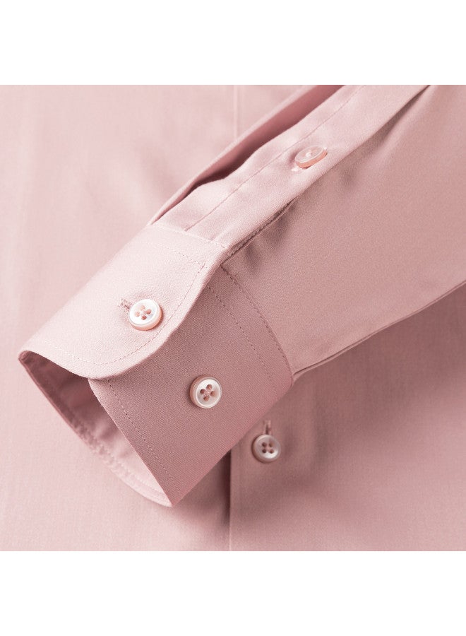 Fapai Men's Shirt In Pure Color Business Fashion Skin-friendly Long Sleeves [contains Mulberry Silk & Modal] - Image 5