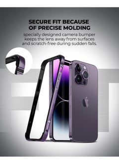 Raegr RAEGR iPhone 14 Pro Max Case | Anodized Aluminum Bumper |Supports Mag-Safe Wireless Charging |Edge Armor Protective Minimal Case Designed for iPhone 14 Pro Max (6.7-Inch) (2022) -Dark Purple RG10456  - Image 2