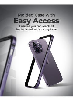 Raegr RAEGR iPhone 14 Pro Max Case | Anodized Aluminum Bumper |Supports Mag-Safe Wireless Charging |Edge Armor Protective Minimal Case Designed for iPhone 14 Pro Max (6.7-Inch) (2022) -Dark Purple RG10456  - Image 3