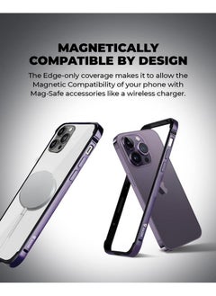 Raegr RAEGR iPhone 14 Pro Max Case | Anodized Aluminum Bumper |Supports Mag-Safe Wireless Charging |Edge Armor Protective Minimal Case Designed for iPhone 14 Pro Max (6.7-Inch) (2022) -Dark Purple RG10456  - Image 5