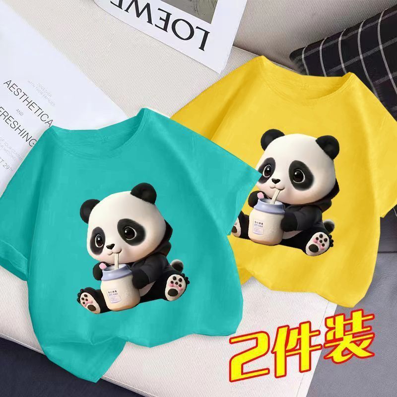 Men'S And Women'S Fashionable Short-Sleeved T-Shirt Children'S Summer Western Style Half-Sleeved Top T-Shirt Big Boy'S Handsome Trendy - Image 2