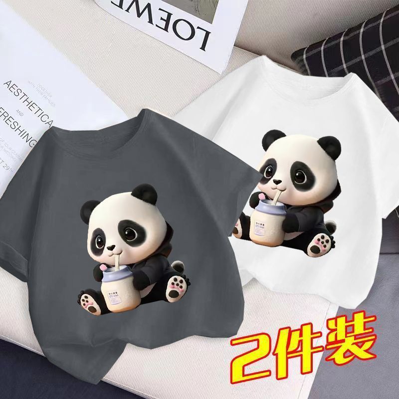 Men'S And Women'S Fashionable Short-Sleeved T-Shirt Children'S Summer Western Style Half-Sleeved Top T-Shirt Big Boy'S Handsome Trendy - Image 1